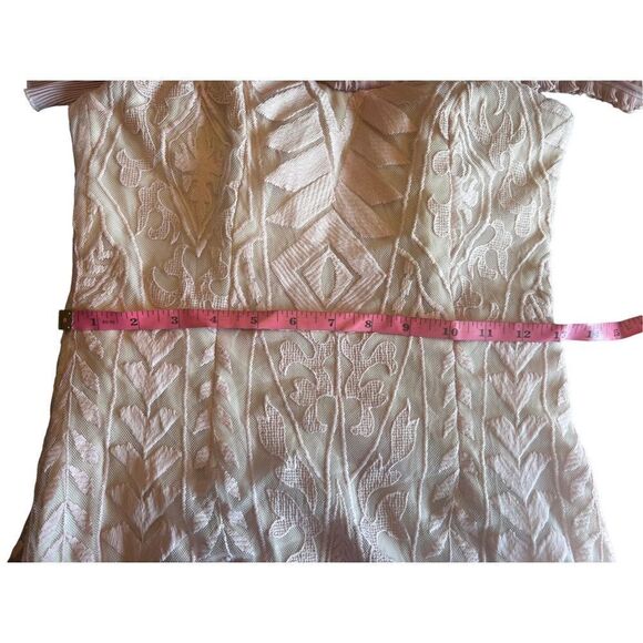Anthropologie saints secrets mauve blush off shoulder lace ruffle mini dress M - Picture 7 of 10
